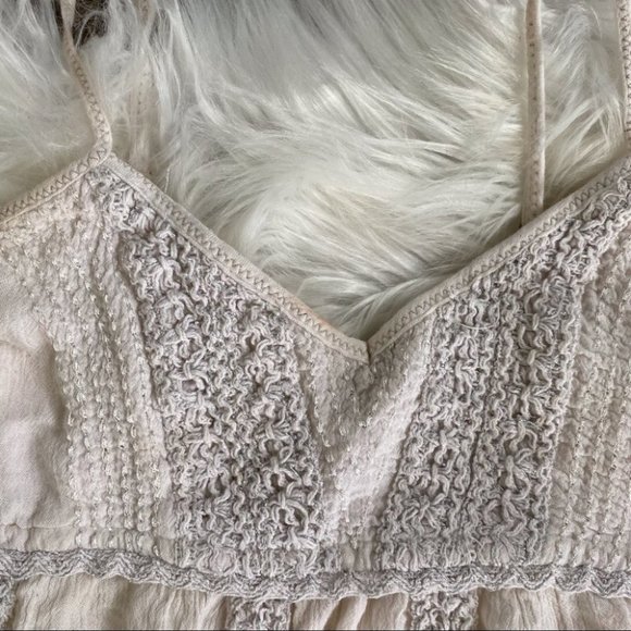 American Eagle Outfitters Tops American Eagle Cream Knit Babydoll Tank Top Poshmark